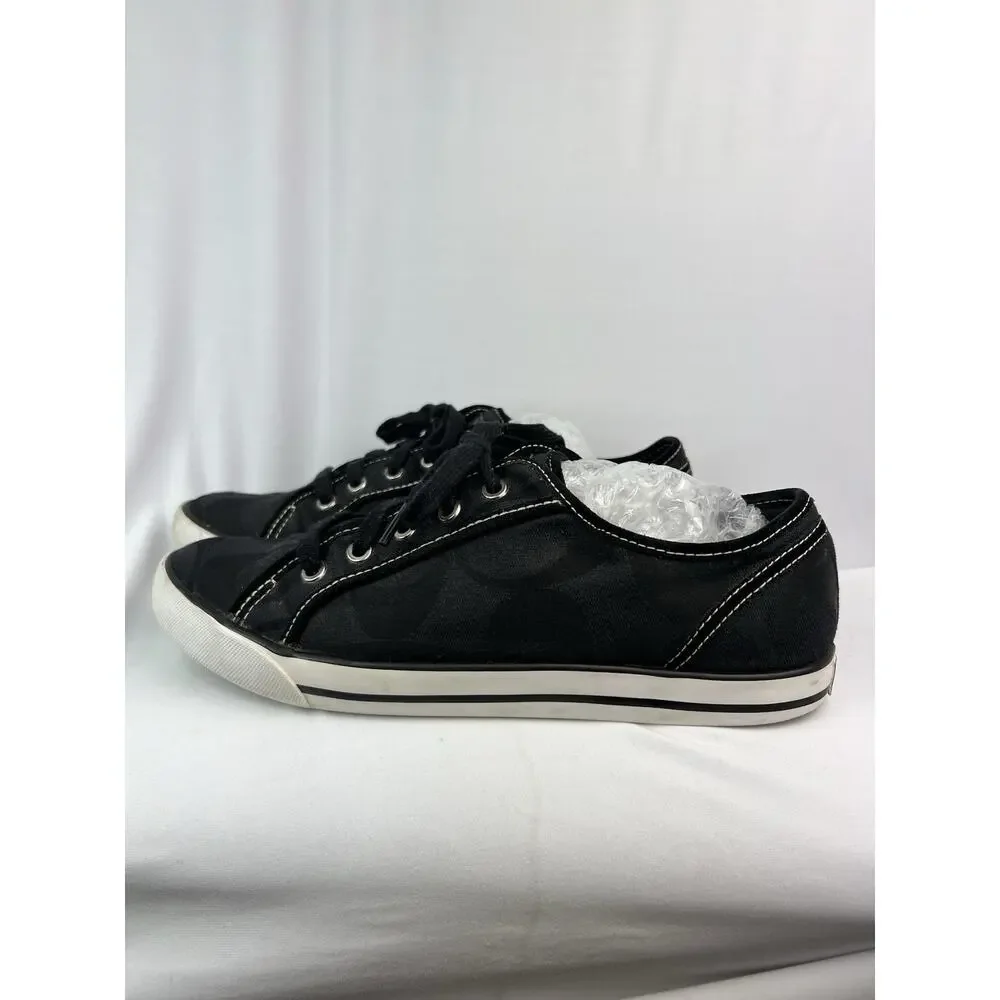 COACH Dalia Womens Sneakers Size 11 B Black Signature C Monogram Shoes F0007
